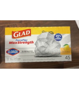 Glad ForceFlex 13-Gallons Trash Bag (45-Count). 3120 Boxes. EXW Los Angeles